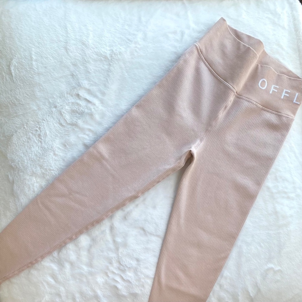 NWOT Aerie Offline High Waisted Ribbed Pink Leggings